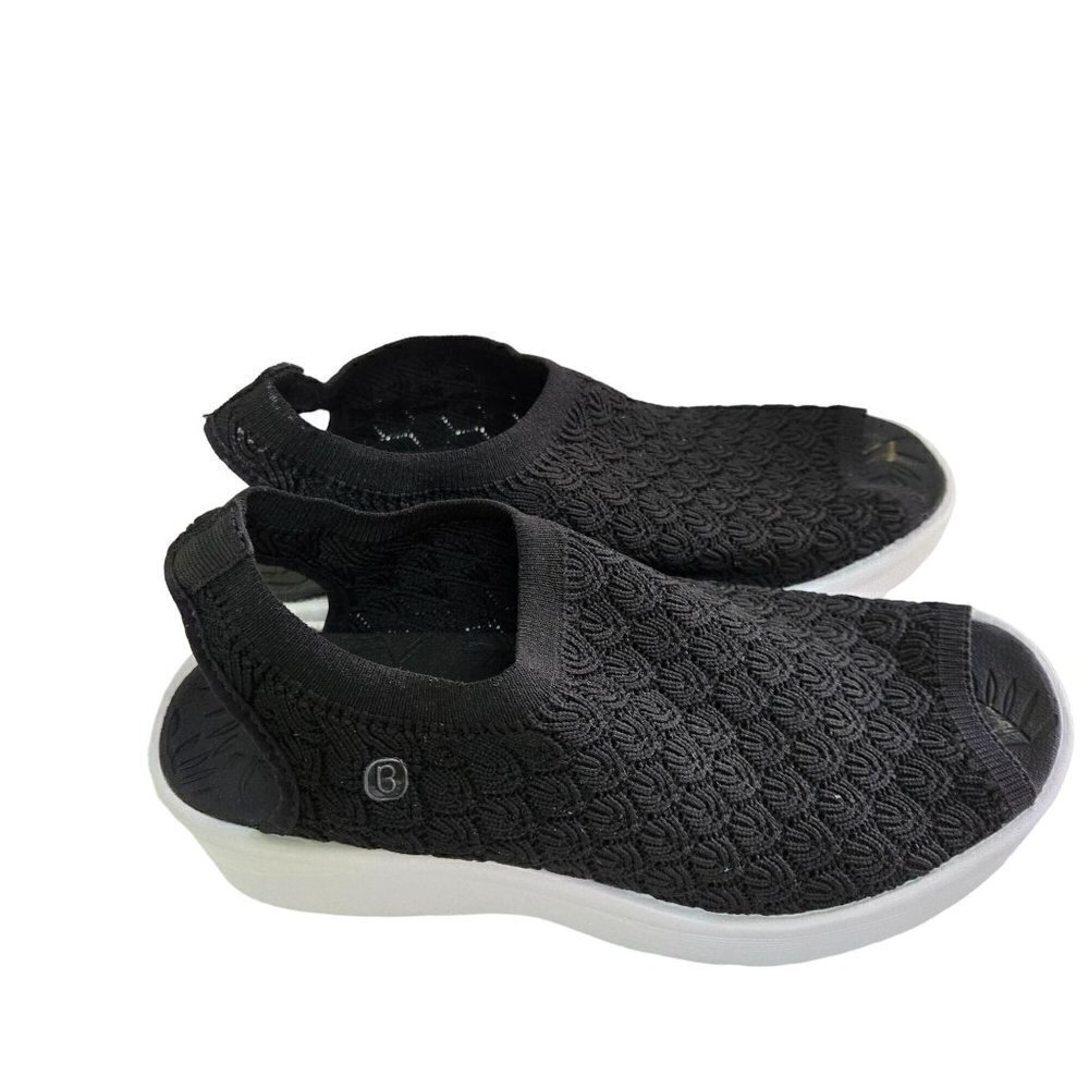 BZEES Secret Slingback Sock Sandals Black Size 7W